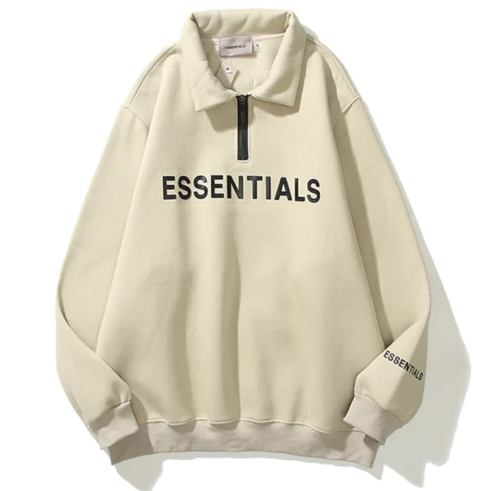 ESSENTIALS Half Zipper CARL’s Coffee Hoodie