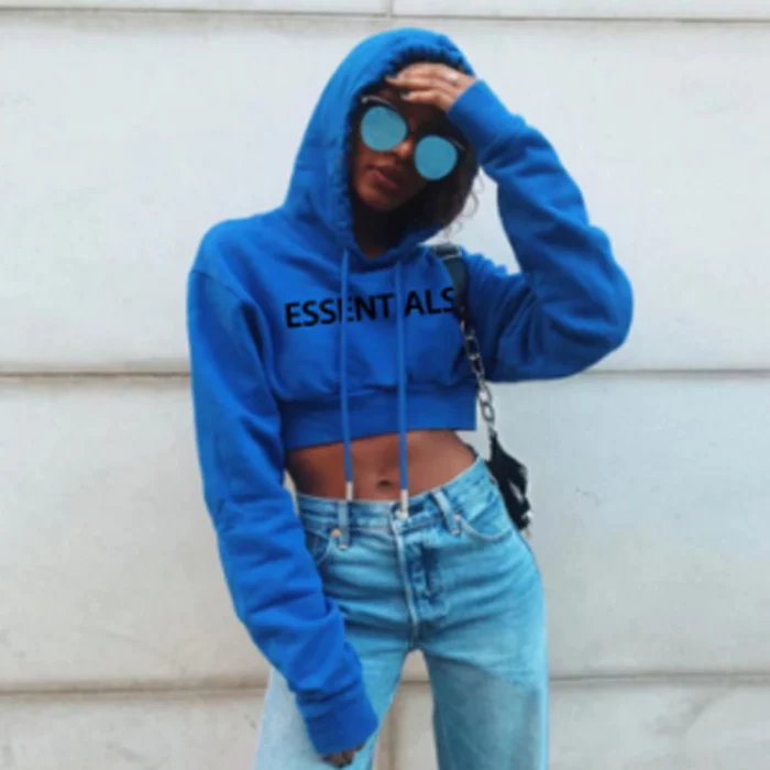 Essentials Oversized Cropped Hoodie