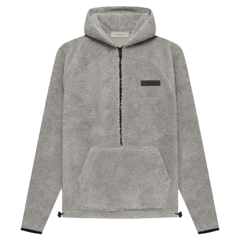 Fear Of God Essentials Polar Fleece Half Zip Hoodie Dark Oatmeal