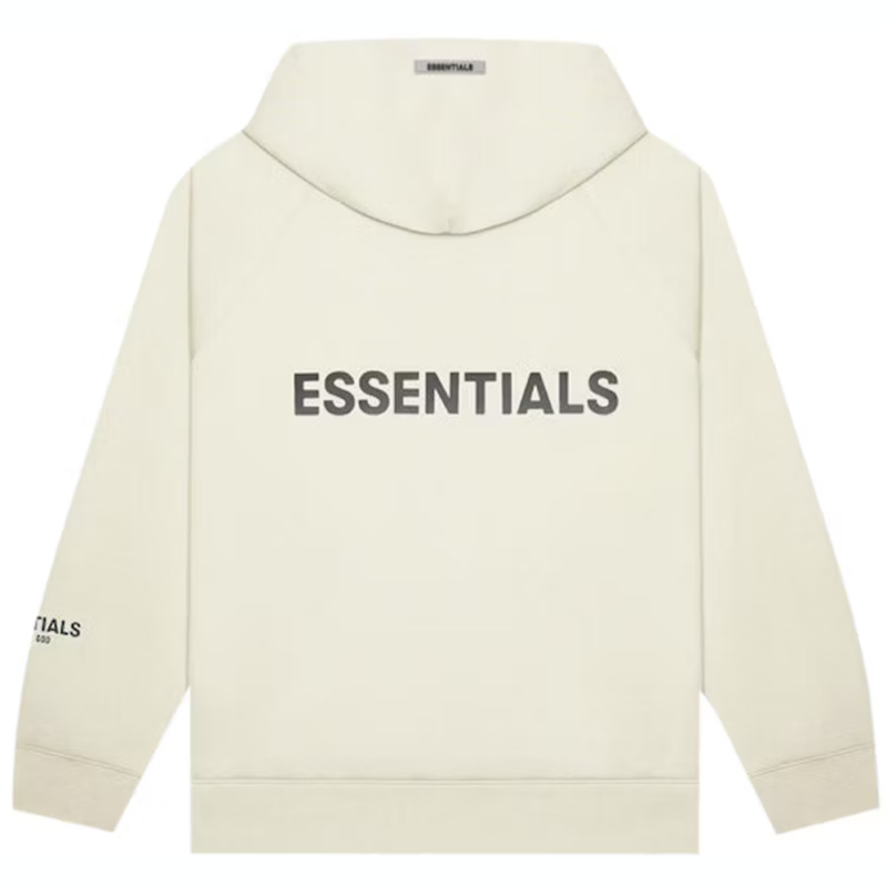 Fear of God Essentials Full Zip Up Hoodie Applique Logo Buttercream