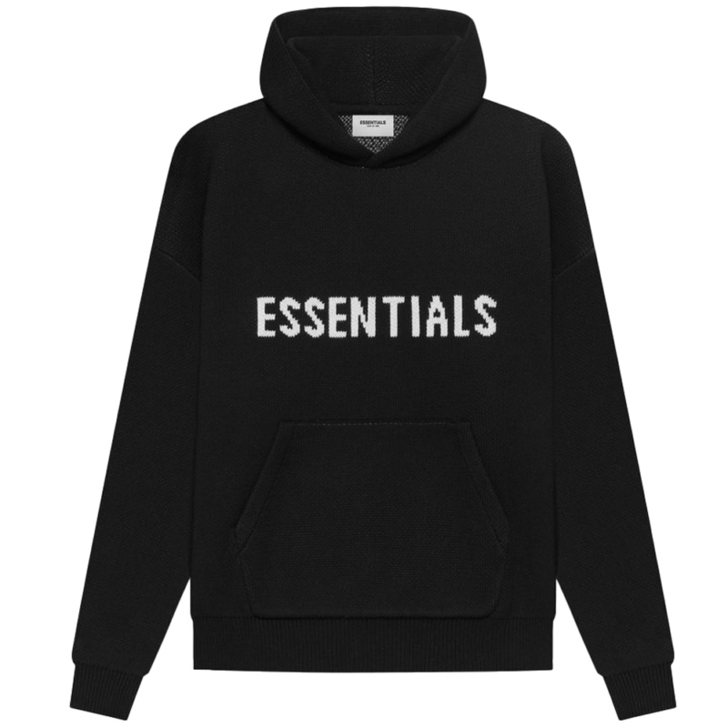 Fear of God Essentials Knit Pullover Hoodie Black