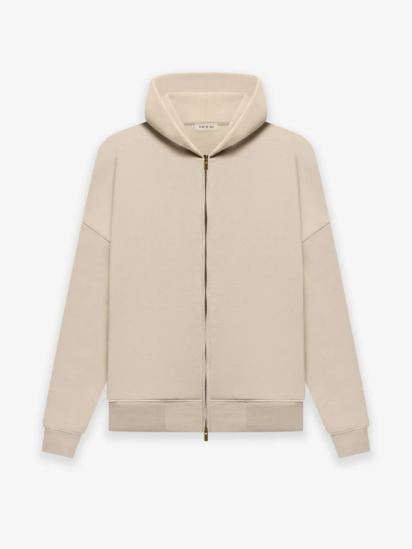 Fleece Zip Hoodie Dusty Beige