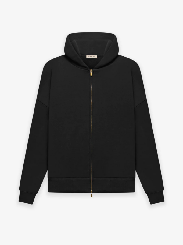 Fleece Zip Up Hoodie Black