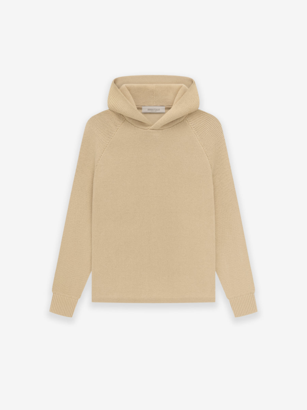 Kids Essentials Knit Hoodie Beige