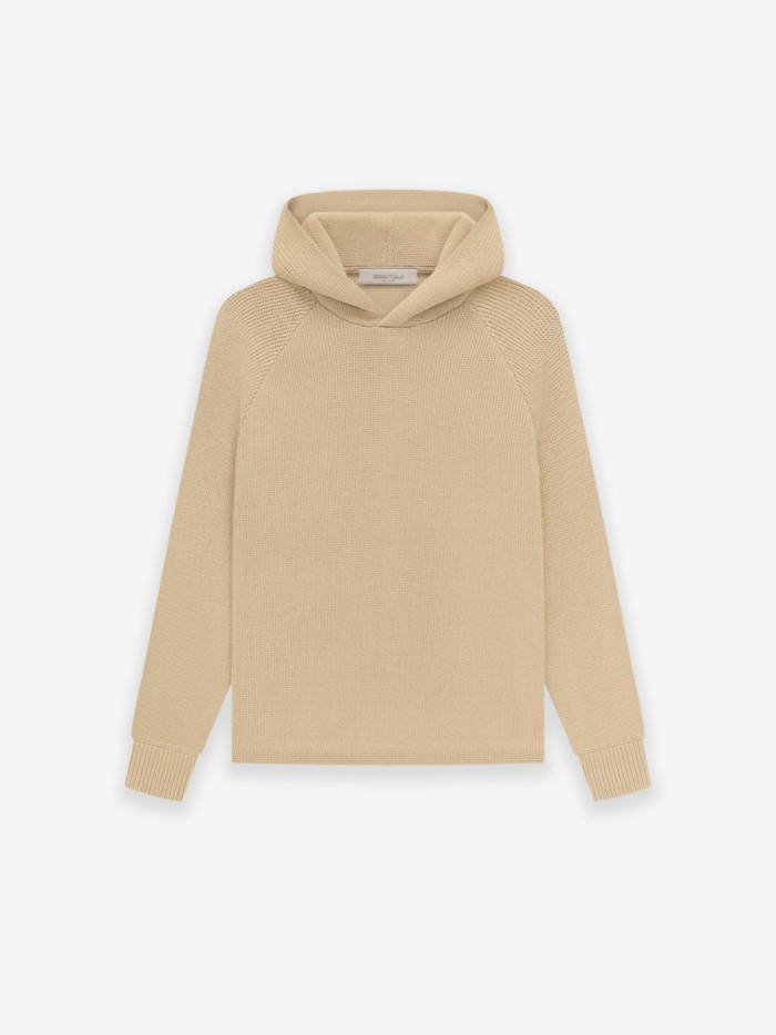 Kids Essentials Knit Hoodie Beige